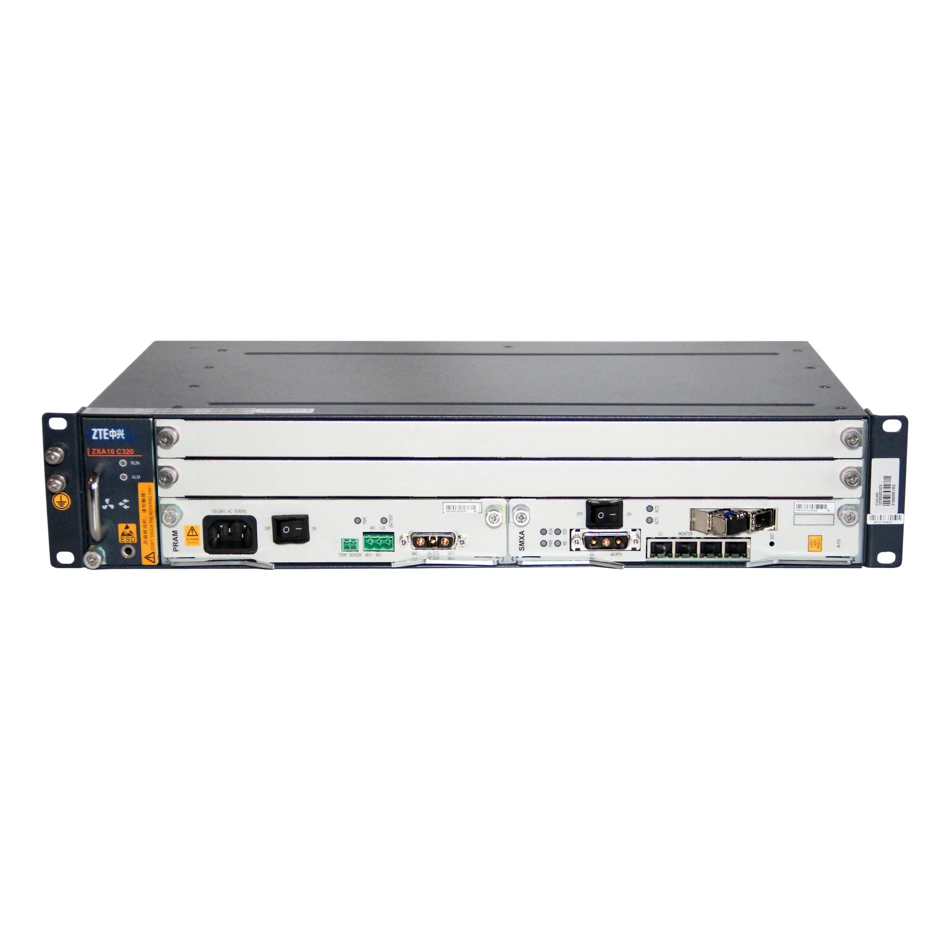 2RU шасси ZTE OLT GPON, 2 слота для установки интерфейсных модулей, 10G, AC